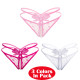 Women's 3 Colors Pack Sexy Massage Pearl G-String Thong Lace T-Back Panties Underwear