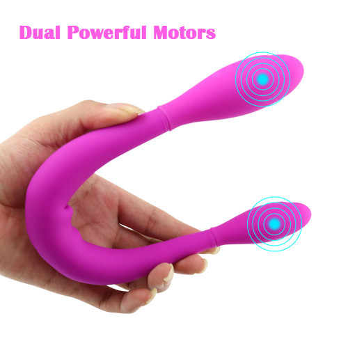 US$ 29.86 - Dual Heads Vibrator USB Charging Bendable Sex Toy For Lesbian  Couples - m.runsone.com