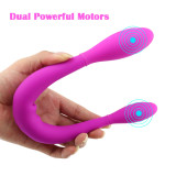 Dual Heads Vibrator USB Charging Bendable Sex Toy For Lesbian Couples