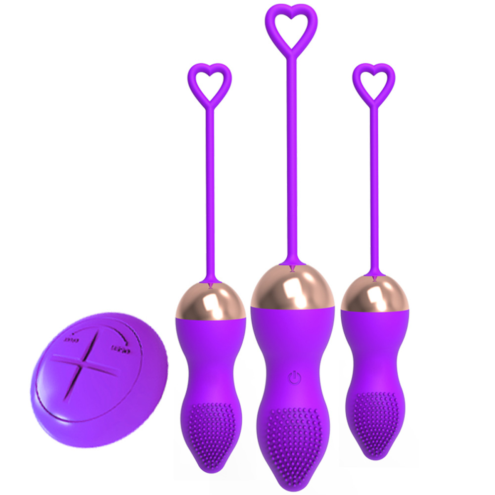 3PCS Set Wireless Bullet Vibrators Remote Control Egg Massager Kegel Balls Kit For Women Or Couples