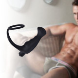 Prostate Vibrator Silicone Cock Ring Vibrating Butt Anal Plug for Men Adult Toy for Sex