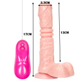 Powerful Thrusting Vibrating Dildo Realistic Large Silicone G-Spot Vibrator Wire Control Sex Toy For Women