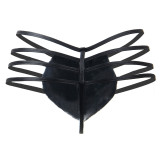 Men's PU Leather Thong Open-Crotch with Zipper Sexy Brief G String Lingerie Gift For Boyfriend