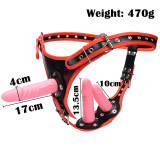 Removable Triple Dildos Plug With Adjustable Strap-on Harness BDSM Fetish Sex Toy for Female Lesbian