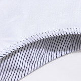 TAD Light Black Stripes on White Sunga Swimwear