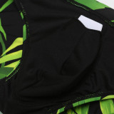 TAD Dark Green and Black Leafs Swim Briefs Swimwear
