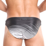 TAD Black with White Lines Racing Briefs Swimwear
