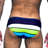 TAD Thick Sexy Colors Stipes Racing Briefs Swimwear
