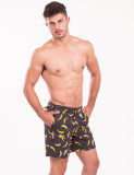 TAD Banana Black Yellow Beach Board Shorts Swimwear