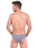 TAD Blue and White Navy Low Cut Racing Briefs Swimwear