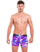 TAD Army Purple and Pink Racing Performance Thirt Cut Swimwear