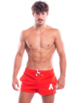 TAD A Red Men Sport Running Shorts Cotton Gym Training Soft Boxer Trunk Sweatpants
