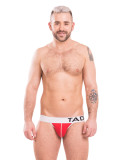 TAD Hardcore Color Solid Red on Black and White Sexy Jocks Underwear Jockstraps Strings Backless Gay