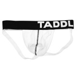 TAD Hardcore Color Solid White on Black Sexy Jocks Underwear Jockstraps Strings Backless Gay