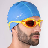 Taddlee Swimming Cap Men Pool PU Fabric Silicone Lycra Swim Hat Sports Waterproof Adult Swim Wear Accessories large size Outside