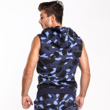 Taddlee Brand Hoodies Tank Top Men Sleeveless Zip-up Vest Active Camo Fitness Men's Active Hooded Gym Cotton Tees New