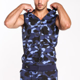 Taddlee Brand Hoodies Tank Top Men Sleeveless Zip-up Vest Active Camo Fitness Men's Active Hooded Gym Cotton Tees New